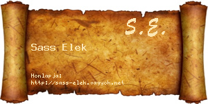 Sass Elek névjegykártya