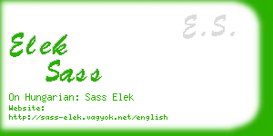 elek sass business card
